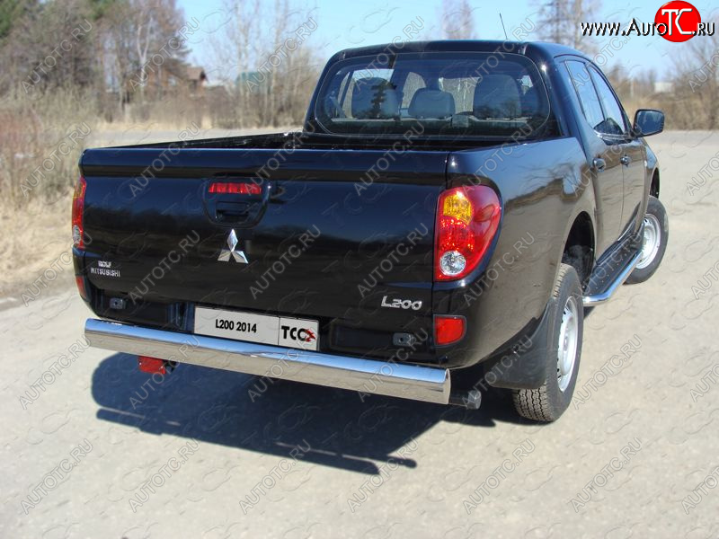 12 999 р. Защита задняя (центральная 120х60 мм) ТСС Тюнинг  Mitsubishi L200  4 (2013-2016)  рестайлинг (центральная)  с доставкой в г. Горно‑Алтайск