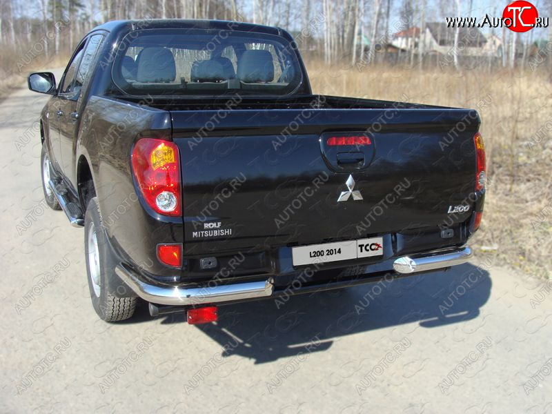 22 999 р. Защита задняя (уголки, нержавейка 76,1 мм) ТСС Тюнинг  Mitsubishi L200  4 (2013-2016)  рестайлинг  с доставкой в г. Горно‑Алтайск