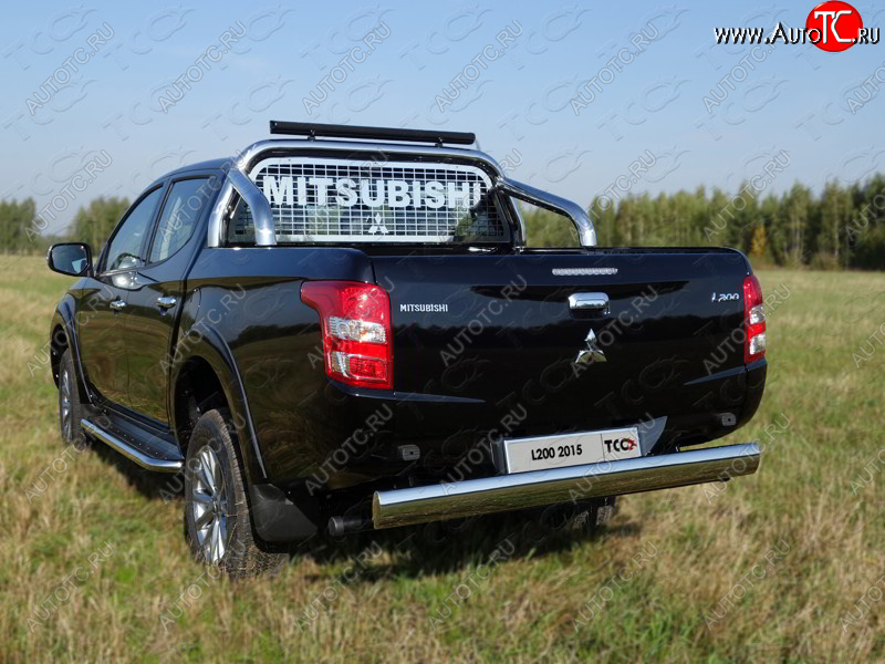 18 999 р. Защита задняя (центральная 120х60 мм) ТСС Тюнинг Mitsubishi L200 5 KK,KL дорестайлинг (2015-2019) (центральная)  с доставкой в г. Горно‑Алтайск