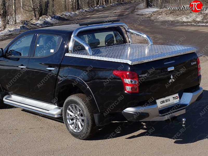 103 999 р. Защита кузова d76,1 мм (для крышки) со светодиодной фарой ТСС Тюнинг  Mitsubishi L200  5 KK,KL (2018-2022) рестайлинг (нержавейка)  с доставкой в г. Горно‑Алтайск