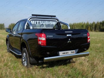 Защита задняя (центральная 120х60 мм) ТСС Тюнинг Mitsubishi L200 5 KK,KL рестайлинг (2018-2022)  (центральная)