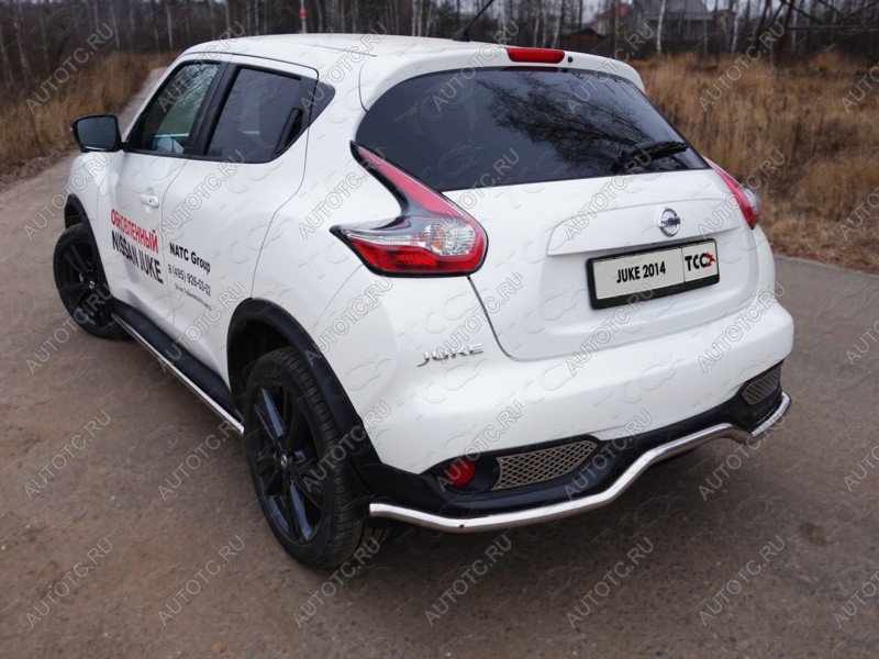 17 649 р. Защита заднего бампера d 42,4 мм ТСС Тюнинг  Nissan Juke  1 YF15 (2014-2020) рестайлинг (нержавейка)  с доставкой в г. Горно‑Алтайск
