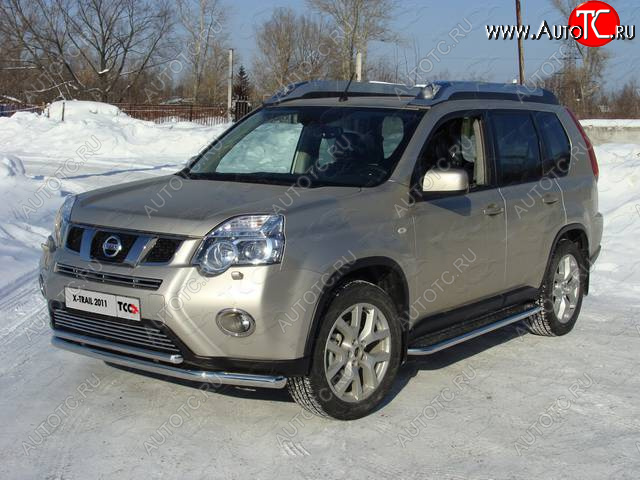 20 599 р. Защита переднего бампера нижняя d60,3*42,4 мм ТСС Тюнинг Nissan X-trail 2 T31 рестайлинг (2010-2015) (нержавейка)  с доставкой в г. Горно‑Алтайск