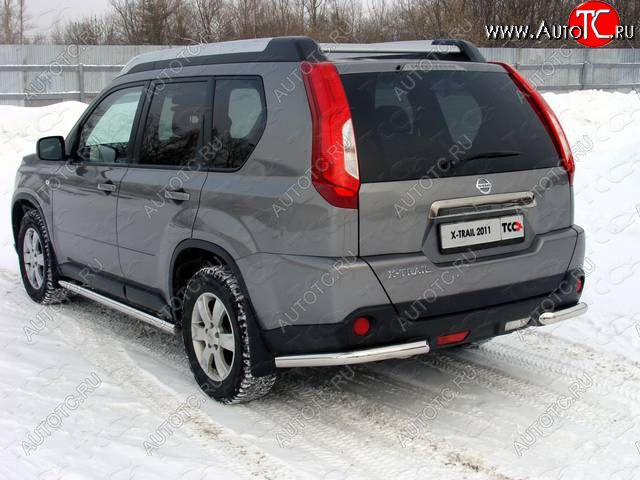 11 999 р. Защита заднего бампера (уголки, d60,3 мм) TCC  Nissan X-trail  2 T31 (2010-2015) рестайлинг  с доставкой в г. Горно‑Алтайск