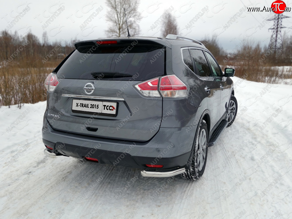 17 999 р. Защита заднего бампера (уголки, d60,3 мм) TCC  Nissan X-trail  3 T32 (2013-2018) дорестайлинг  с доставкой в г. Горно‑Алтайск