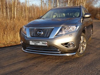  Защита передняя нижняя двойная 76,1*50,8 мм Тюнинг Nissan (Нисан) Pathfinder (Патфайндер)  R52 (2012-2017) R52 дорестайлинг ()