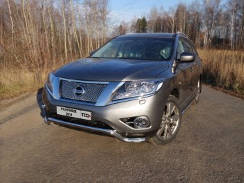 Защита переднего бампера кенгурин 60,3 мм ТСС Тюнинг Nissan Pathfinder R52 дорестайлинг (2012-2017)  (нержавейка)