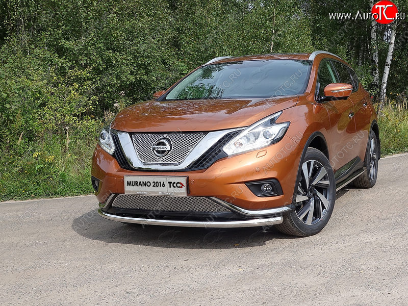 21 799 р. Защита переднего бампера нижняя d60,3 мм ТСС Тюнинг  Nissan Murano  3 Z52 (2015-2022) дорестайлинг (нержавейка)  с доставкой в г. Горно‑Алтайск