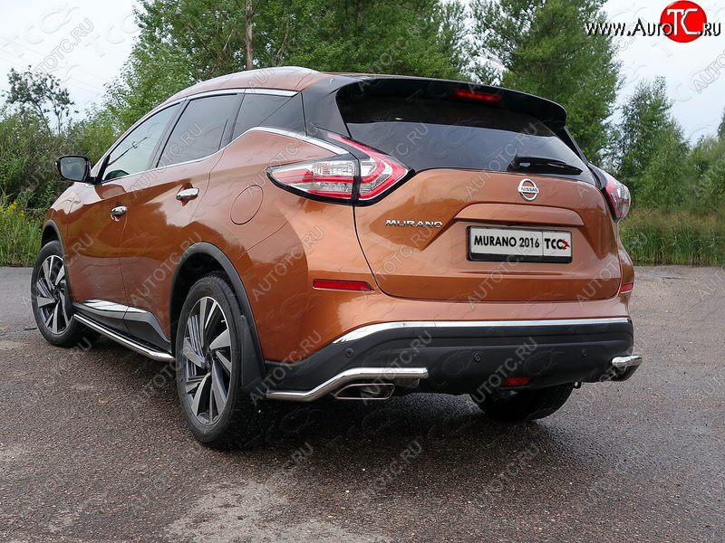 14 999 р. Защита заднего бампера (уголки, d42,4 мм) TCC  Nissan Murano  3 Z52 (2015-2022) дорестайлинг  с доставкой в г. Горно‑Алтайск