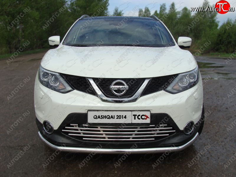 9 349 р. Декоративная вставка переднего бампера ТСС Тюнинг  Nissan Qashqai  2 (2013-2019) J11 дорестайлинг (d 16 мм)  с доставкой в г. Горно‑Алтайск