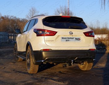 Защита заднего бампера (уголки, d42,4 мм) TCC Nissan (Нисан) Qashqai (Кашкай)  2 (2017-2022) 2 J11 рестайлинг