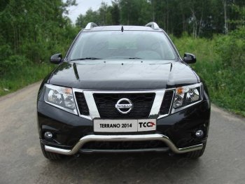 Защита переднего бампера кенгурин 60,3 мм ТСС Тюнинг Nissan Terrano D10 дорестайлинг (2013-2016)  (нержавейка)