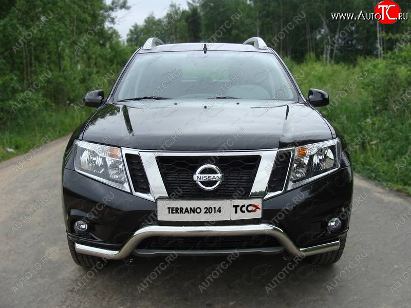 17 999 р. Защита переднего бампера кенгурин 60,3 мм ТСС Тюнинг Nissan Terrano D10 дорестайлинг (2013-2016) (нержавейка)  с доставкой в г. Горно‑Алтайск