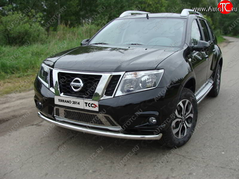 16 899 р. Защита переднего бампера нижняя d60,3 мм ТСС Тюнинг Nissan Terrano D10 дорестайлинг (2013-2016) (нержавейка)  с доставкой в г. Горно‑Алтайск