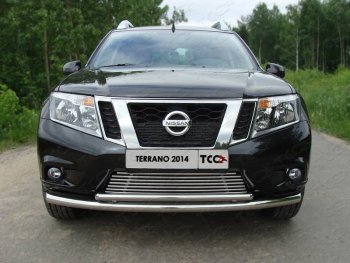 Декоративная вставка переднего бампера ТСС Тюнинг Nissan (Нисан) Terrano (Террано)  D10 (2013-2016) D10 дорестайлинг ()