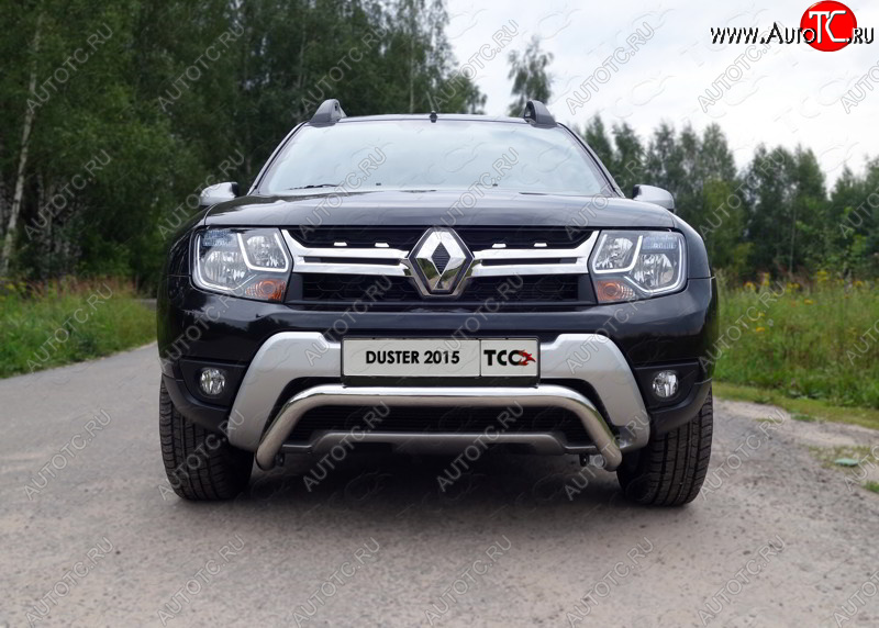 16 899 р. Защита переднего бампера кенгурин 60,3 мм ТСС Тюнинг Renault Duster HS рестайлинг (2015-2021) (нержавейка)  с доставкой в г. Горно‑Алтайск