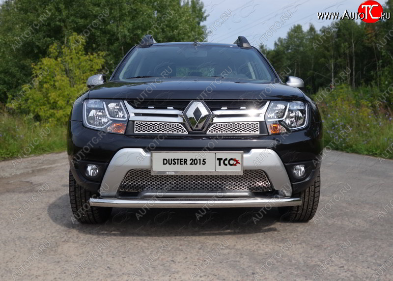 14 999 р. Защита переднего бампера нижняя d60,3 мм ТСС Тюнинг  Renault Duster  HS (2015-2021) рестайлинг (нержавейка)  с доставкой в г. Горно‑Алтайск