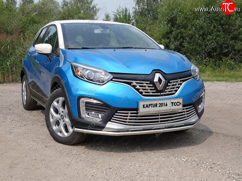 15 549 р. Защита переднего бампера нижняя 42,4 мм ТСС Тюнинг Renault Kaptur дорестайлинг (2016-2020) (нержавейка)  с доставкой в г. Горно‑Алтайск