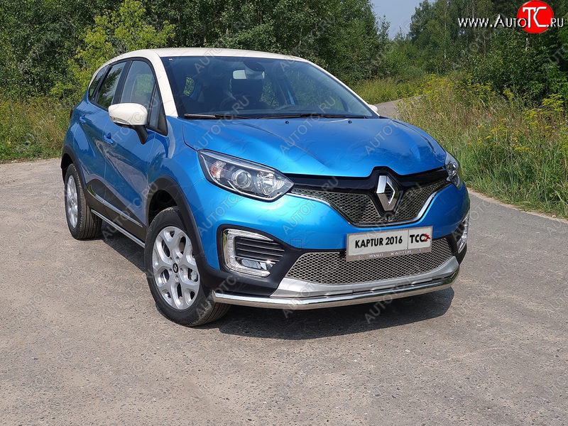 16 549 р. Защита переднего бампера нижняя d60,3 мм ТСС Тюнинг Renault Kaptur дорестайлинг (2016-2020) (нержавейка)  с доставкой в г. Горно‑Алтайск