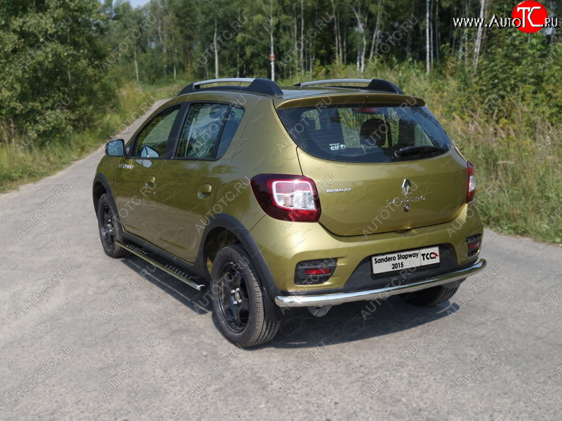 15 549 р. Защита задняя (нержавейка 60,3 мм) ТСС Тюнинг  Renault Sandero Stepway  (B8) (2014-2018) дорестайлинг  с доставкой в г. Горно‑Алтайск