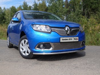 Защита переднего бампера нижняя d42,4 мм ТСС Тюнинг Renault Sandero (B8) дорестайлинг (2014-2018) ()