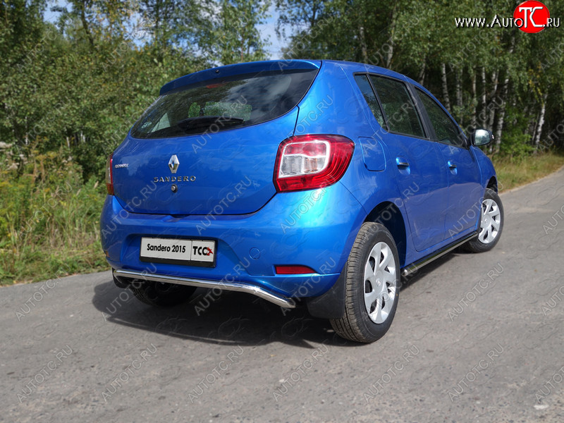 12 299 р. Защита задняя d42,4 мм ТСС Тюнинг  Renault Sandero  (B8) (2014-2018) дорестайлинг  с доставкой в г. Горно‑Алтайск