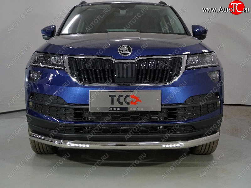 36 849 р. Защита переднего бампера нижняя с ДХО 60,3 мм ТСС Тюнинг Skoda Karoq NU7 рестайлинг (2020-2024) (нержавейка)  с доставкой в г. Горно‑Алтайск