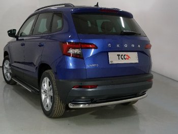 Защита задняя (нержавейка 60,3 мм) ТСС Тюнинг Skoda (Шкода) Karoq (Карог)  NU7 (2020-2024) NU7 рестайлинг