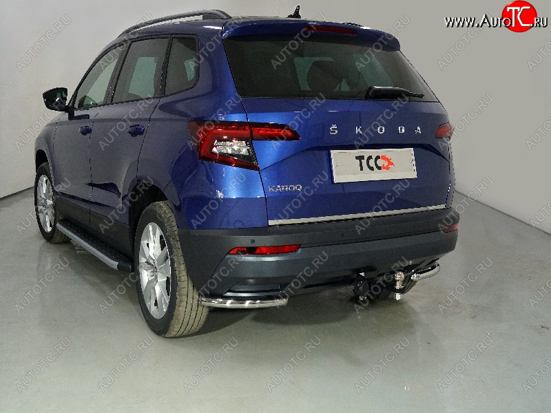 11 299 р. Защита заднего бампера (уголки, d42,4 мм) TCC  Skoda Karoq  NU7 (2020-2025) рестайлинг  с доставкой в г. Горно‑Алтайск