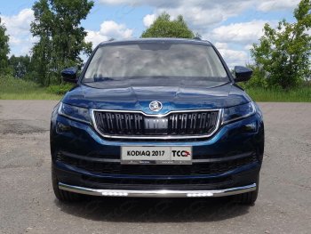 Защита переднего бампера нижняя с ДХО 60,3 мм ТСС Тюнинг Skoda (Шкода) Kodiaq (Кодиак)  NU7 (2017-2021) NU7 дорестайлинг ()