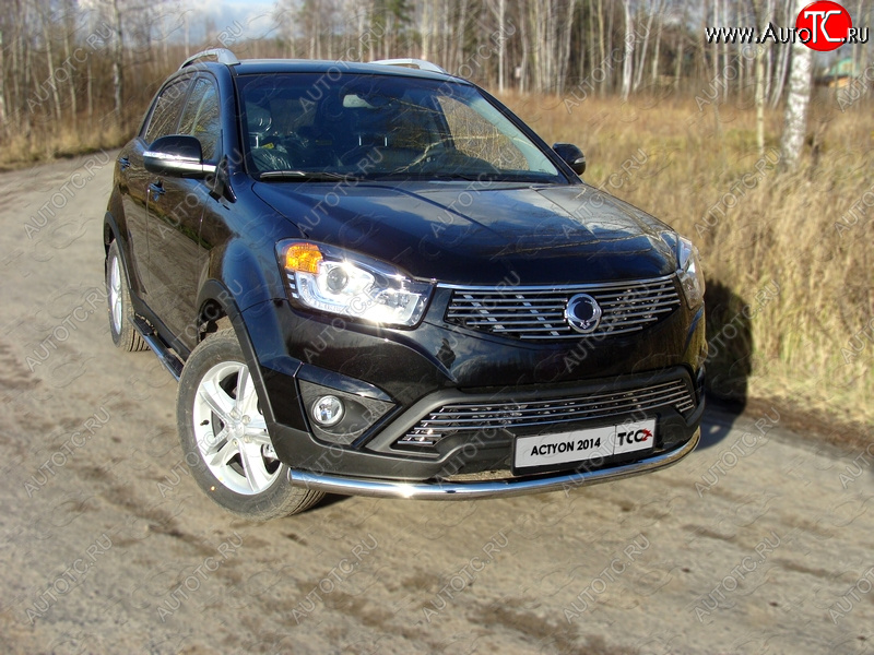 19 999 р. Защита переднего бампера нижняя d60,3 мм ТСС Тюнинг  SSANGYONG Actyon (2013-2021) рестайлинг (нержавейка)  с доставкой в г. Горно‑Алтайск