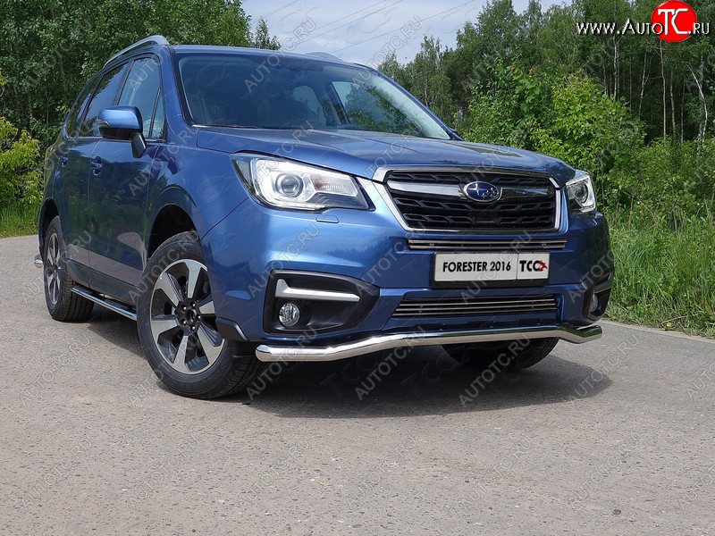 20 999 р. Защита переднего бампера нижняя d60,3 мм ТСС Тюнинг Subaru Forester SJ рестайлинг (2016-2019) (нрежавейка)  с доставкой в г. Горно‑Алтайск