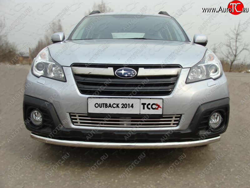 6 099 р. Декоративная вставка переднего бампера ТСС Тюнинг  Subaru Outback  BR, (2012-2015) B14)  рестайлинг универсал (d 12 мм)  с доставкой в г. Горно‑Алтайск