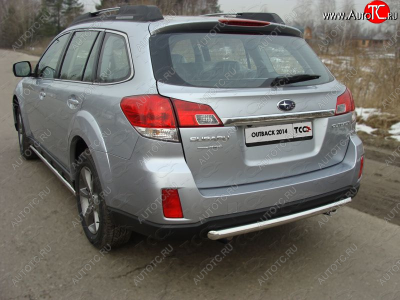 10 299 р. Защита задняя (центральная нержавейка 50,8 мм) ТСС Тюнинг  Subaru Outback  BR, (2012-2015) B14)  рестайлинг универсал  с доставкой в г. Горно‑Алтайск