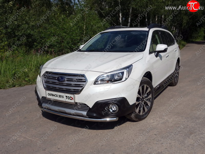 15 549 р. Защита переднего бампера нижняя d50,8 мм ТСС Тюнинг Subaru Outback BS/B15 дорестайлинг универсал (2014-2018) (нержавейка)  с доставкой в г. Горно‑Алтайск