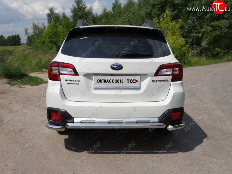 13 399 р. Защита задняя (нержавейка 60,3 мм) ТСС Тюнинг  Subaru Outback  BS/B15 (2014-2018) дорестайлинг универсал  с доставкой в г. Горно‑Алтайск