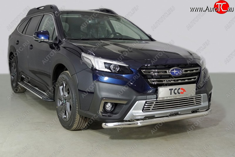 20 999 р. Защита переднего бампера нижняя d60,3 мм ТСС Тюнинг  Subaru Outback  BT (2019-2024) универсал (нержавейка)  с доставкой в г. Горно‑Алтайск