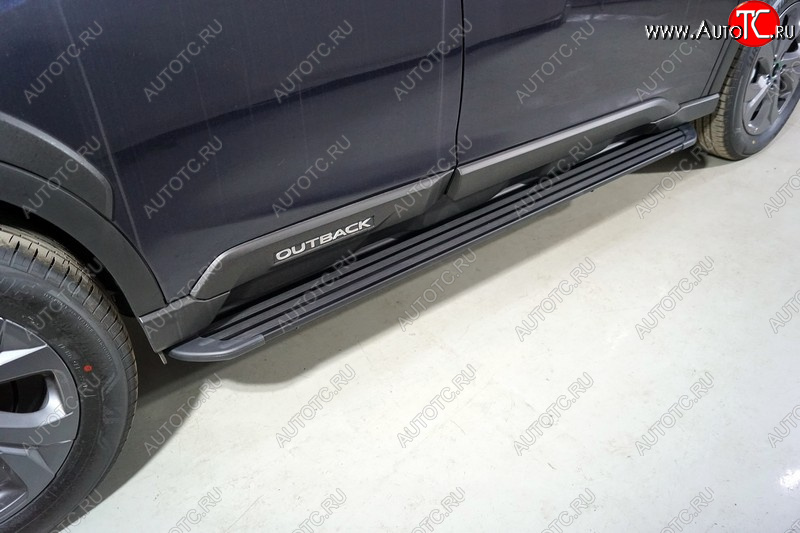 21 999 р. Пороги алюминиевые Slim Line ТСС Тюнинг  Subaru Outback  BT (2019-2024) универсал (Black)  с доставкой в г. Горно‑Алтайск