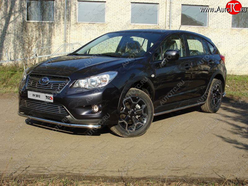 13 999 р. Защита переднего бампера нижняя d42,4 мм ТСС Тюнинг Subaru XV GP/G33 дорестайлинг (2012-2016) (нержавейка)  с доставкой в г. Горно‑Алтайск