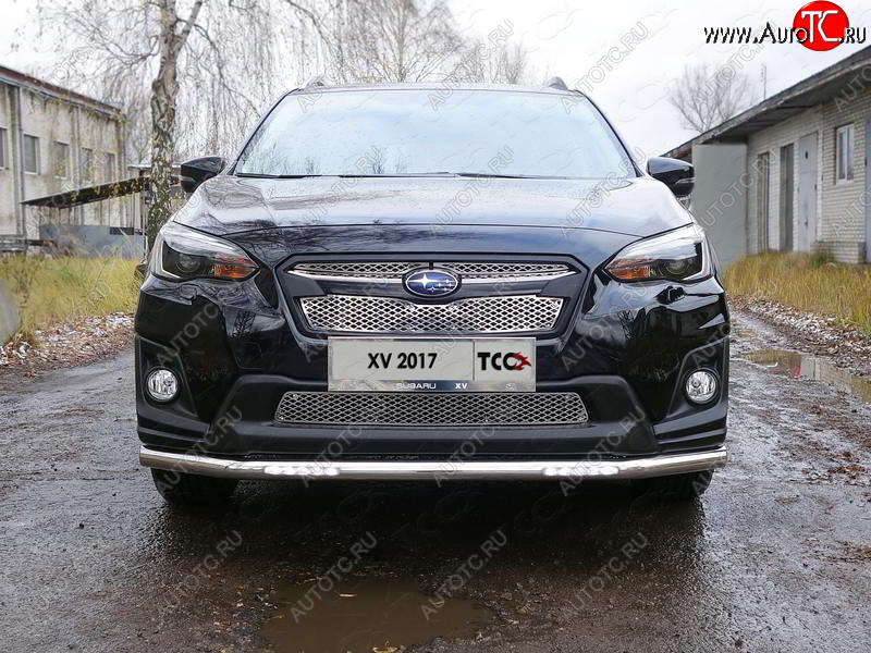 33 999 р. Защита переднего бампера нижняя с ДХО 60,3 мм ТСС Тюнинг  Subaru XV  GT/G24 (2017-2021) дорестайлинг (нержавейка)  с доставкой в г. Горно‑Алтайск