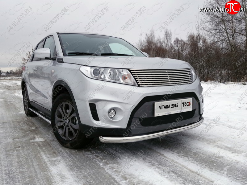 16 899 р. Защита переднего бампера нижняя d60,3 мм ТСС Тюнинг Suzuki Vitara LY дорестайлинг (2015-2019) (нержавейка)  с доставкой в г. Горно‑Алтайск