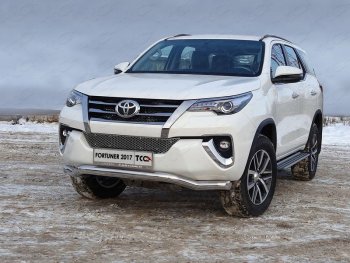 Защита переднего бампера волна d76,1 мм ТСС Тюнинг Toyota Fortuner AN160 дорестайлинг (2015-2020) ()