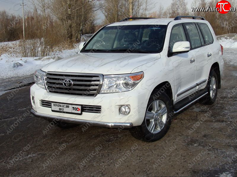 33 749 р. Защита передняя нижняя длинная 75*42 мм ТСС Тюнинг  Toyota Land Cruiser  200 (2012-2015) 1-ый рестайлинг (нержавейка)  с доставкой в г. Горно‑Алтайск