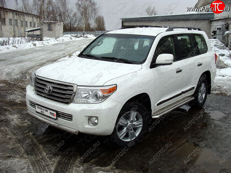 24 999 р. Защита передняя нижняя короткая 75х42 мм ТСС Тюнинг  Toyota Land Cruiser  200 (2012-2015) 1-ый рестайлинг (нержавейка)  с доставкой в г. Горно‑Алтайск