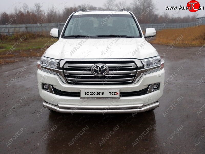 34 999 р. Защита передняя нижняя двойная 76,1*50,8 мм кроме EXECUTIVE Тюнинг  Toyota Land Cruiser  200 (2015-2021) 2-ой рестайлинг (нержавейка)  с доставкой в г. Горно‑Алтайск