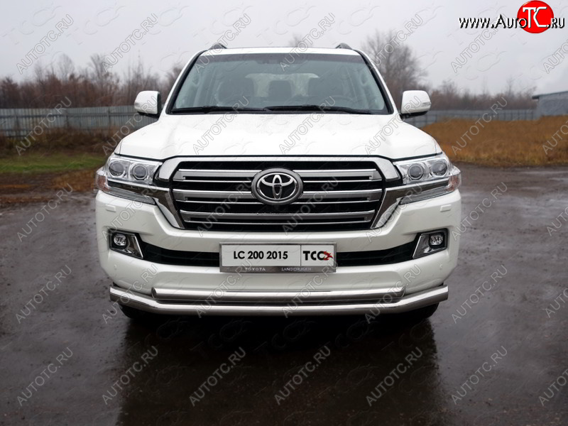 38 949 р. Защита передняя нижняя двойная 76,1*60,3 мм кроме EXECUTIVE Тюнинг  Toyota Land Cruiser  200 (2015-2021) 2-ой рестайлинг (нержавейка)  с доставкой в г. Горно‑Алтайск