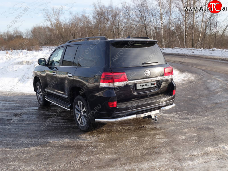 20 999 р. Защита задняя (уголки, нержавейка 76,1 мм) ТСС Тюнинг Toyota Land Cruiser 200 2-ой рестайлинг (2015-2021)  с доставкой в г. Горно‑Алтайск