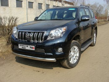 Защита переднего бампера нижняя 75*42 мм ТСС Тюнинг Toyota Land Cruiser Prado J150 дорестайлинг (2009-2013) ()