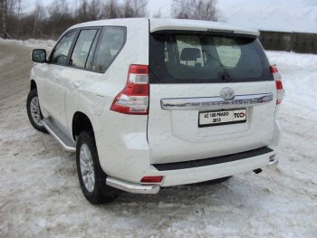 Защита задняя (уголки, нержавейка 76,1 мм) ТСС Тюнинг Toyota (Тойота) Land Cruiser Prado (Лэнд)  J150 (2013-2017) J150 1-ый рестайлинг