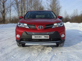 Защита переднего бампера овальная 75х42 мм ТСС тюнинг Toyota (Тойота) RAV4 (рав)  XA40 (2012-2015) XA40 5 дв. дорестайлинг ()